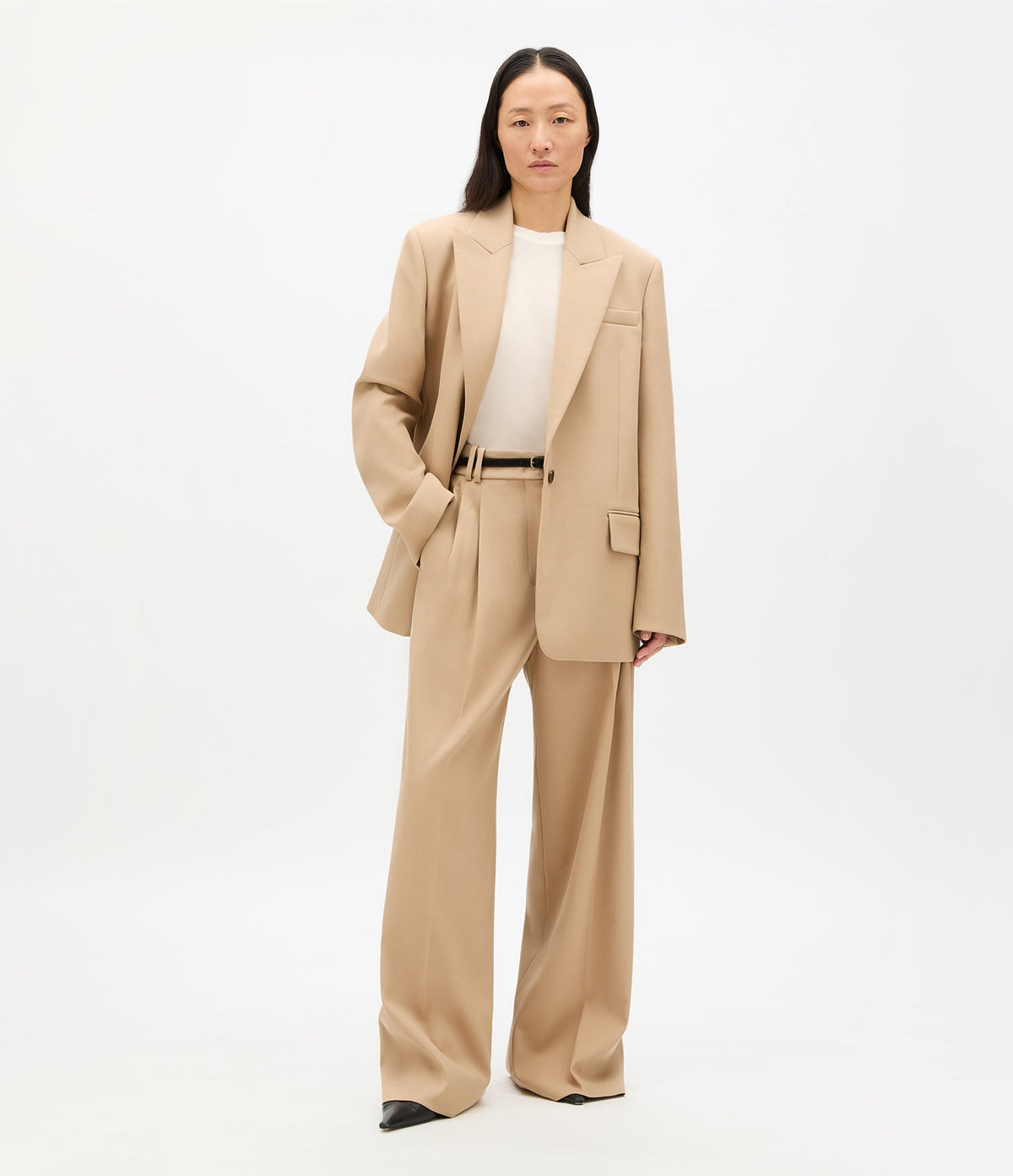 Wool Tailored Jacket | Camel
