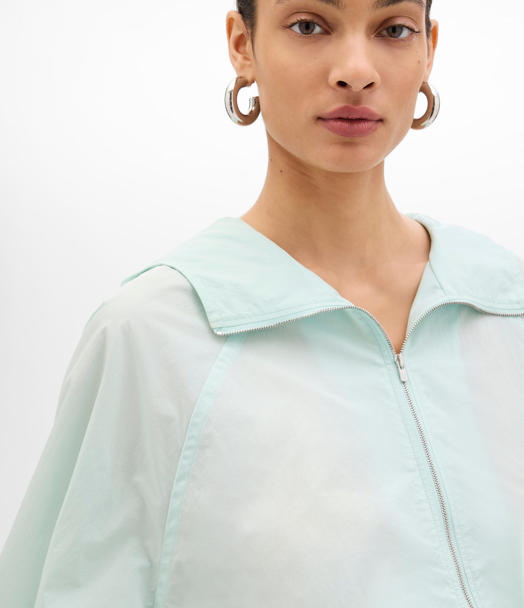 Recycled Nylon Short Blouson | Aquamarine