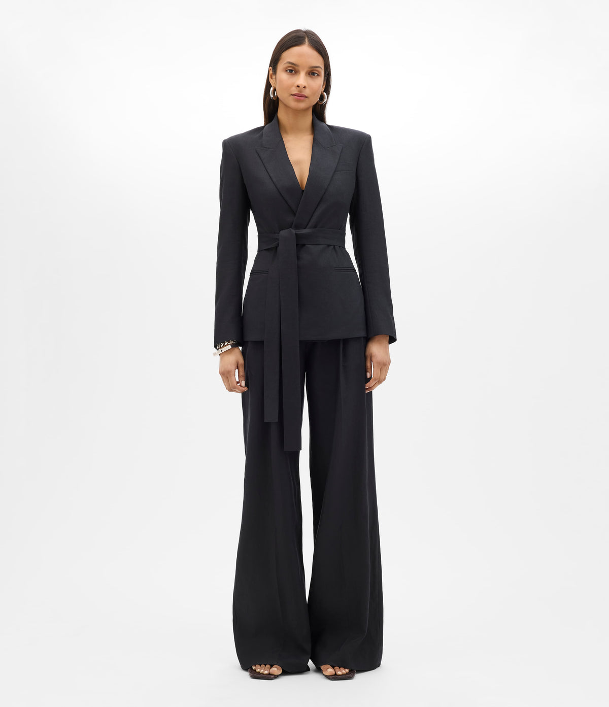 Double Breasted Fitted Jacket | Black