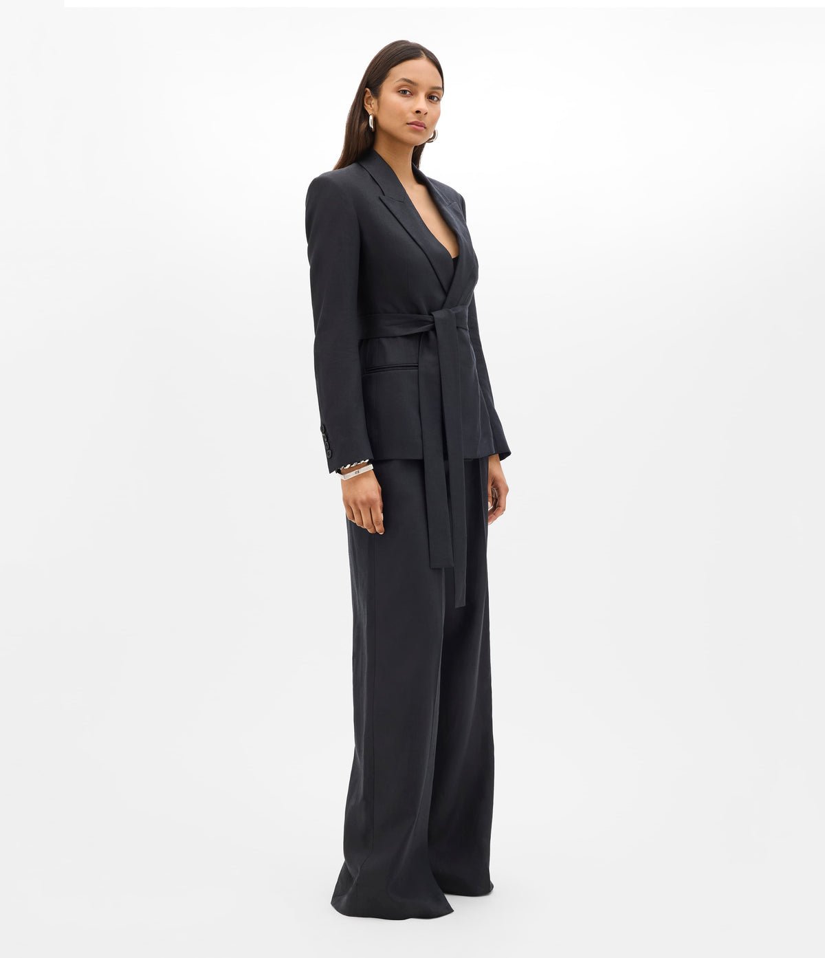 Double Breasted Fitted Jacket | Black