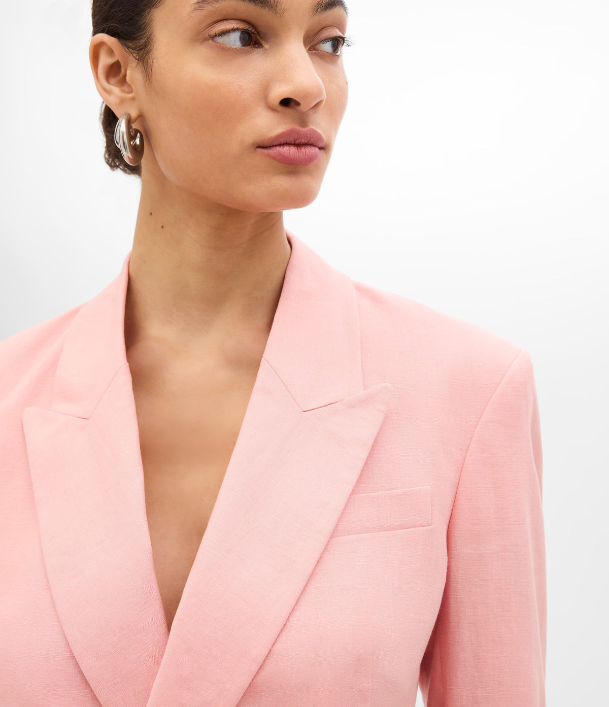 Double Breasted Fitted Jacket | Seashell Pink