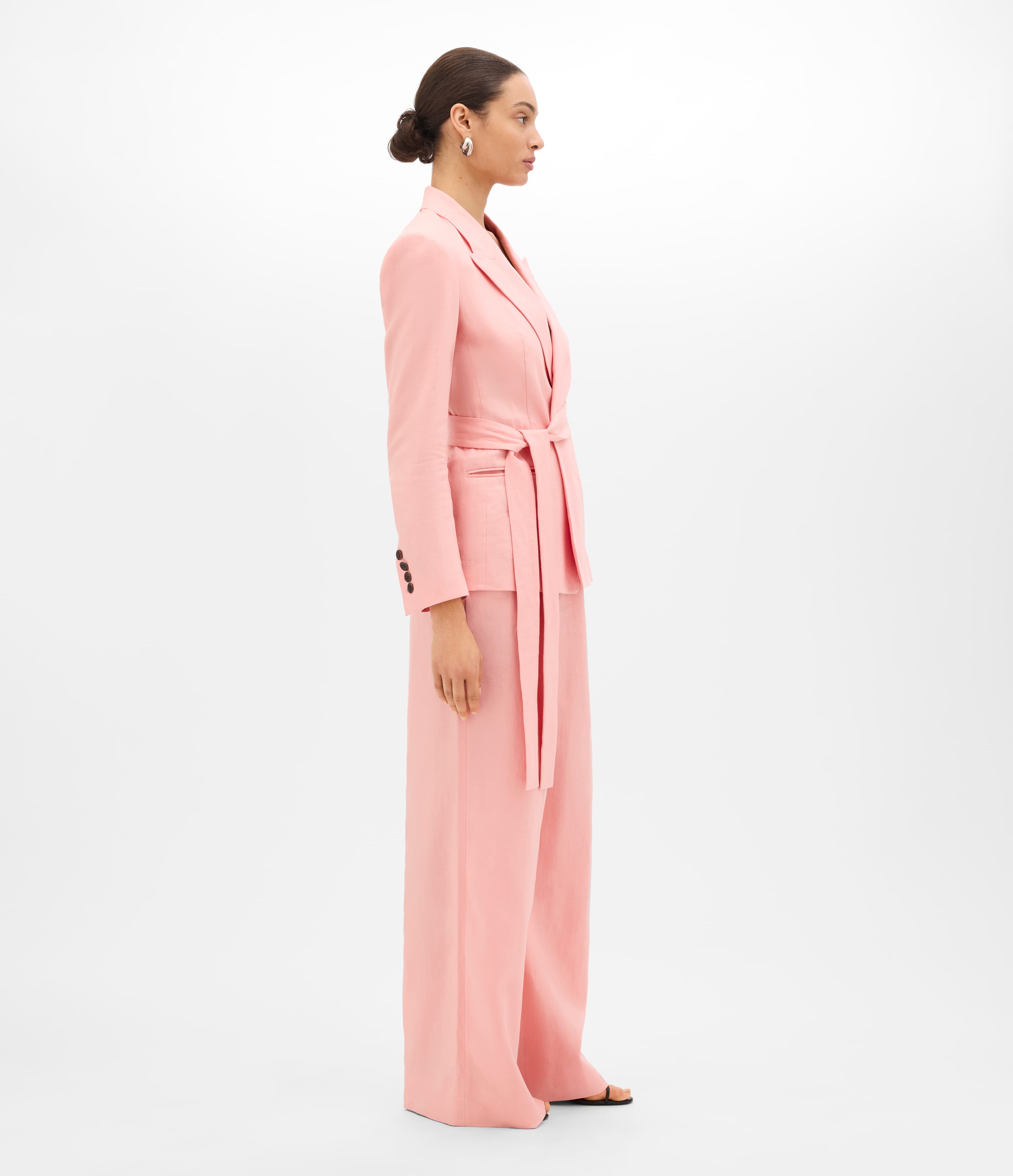 Double Breasted Fitted Jacket | Seashell Pink