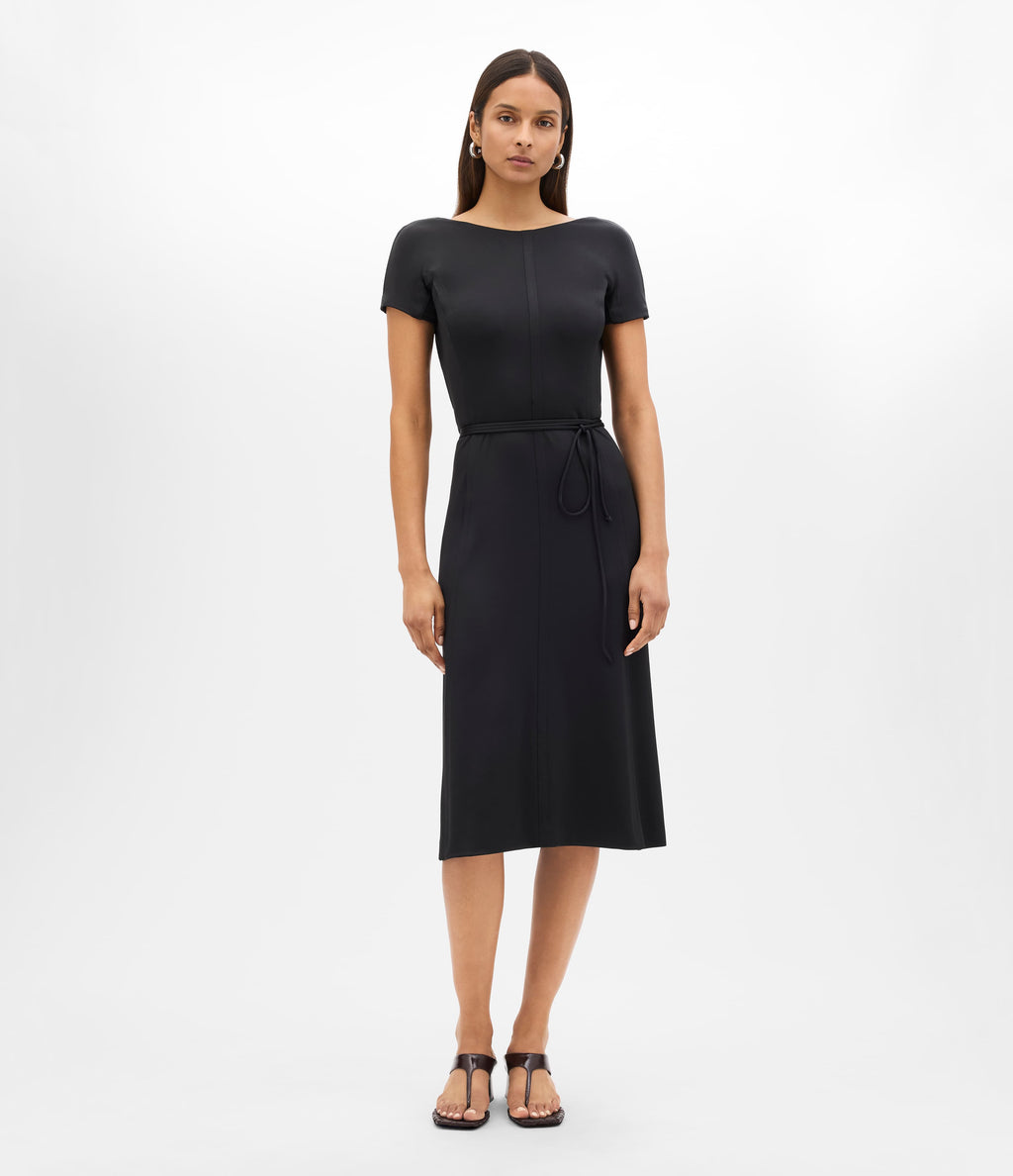 Fluid Wrap Dress | Black