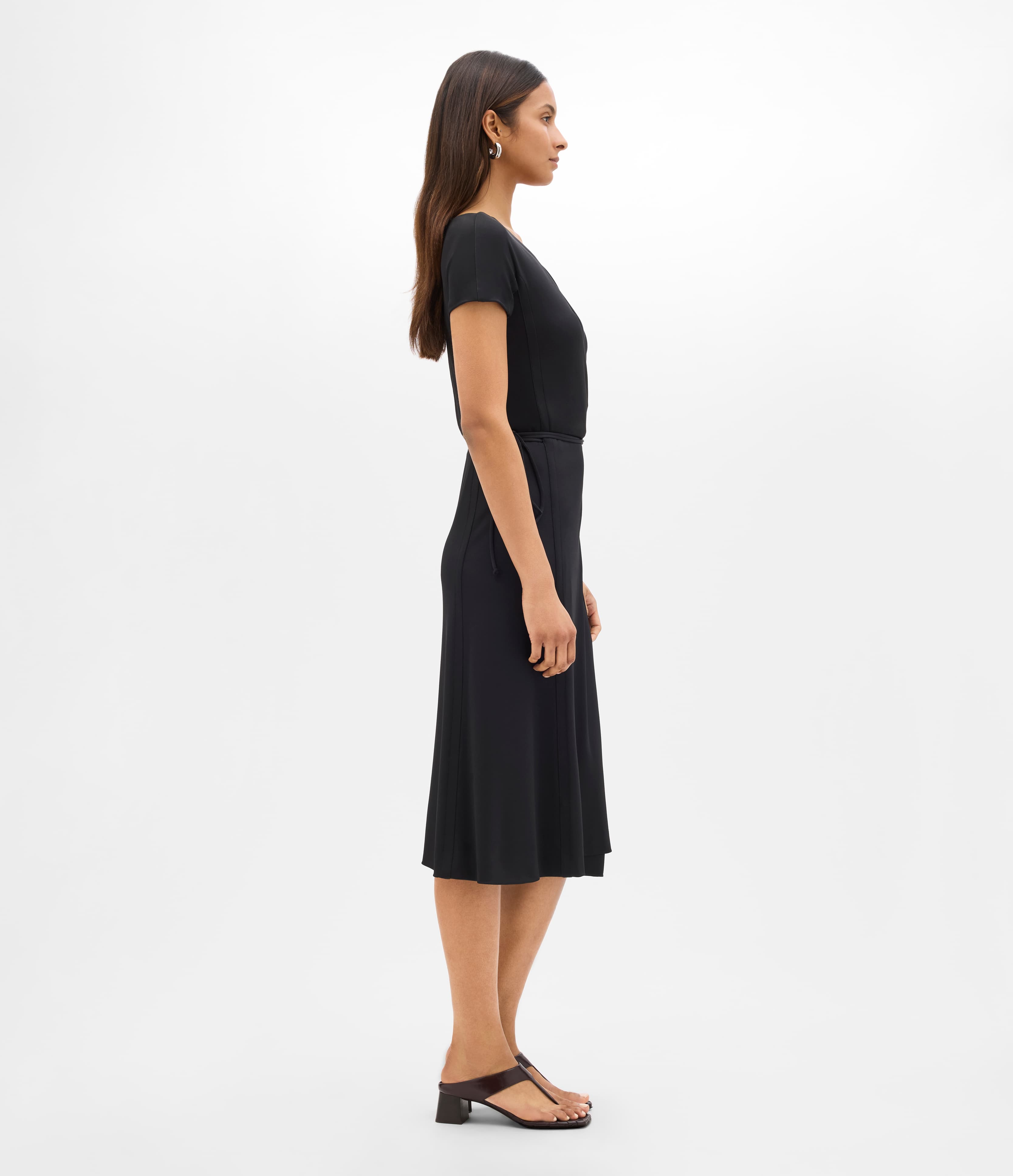 Fluid Wrap Dress | Black
