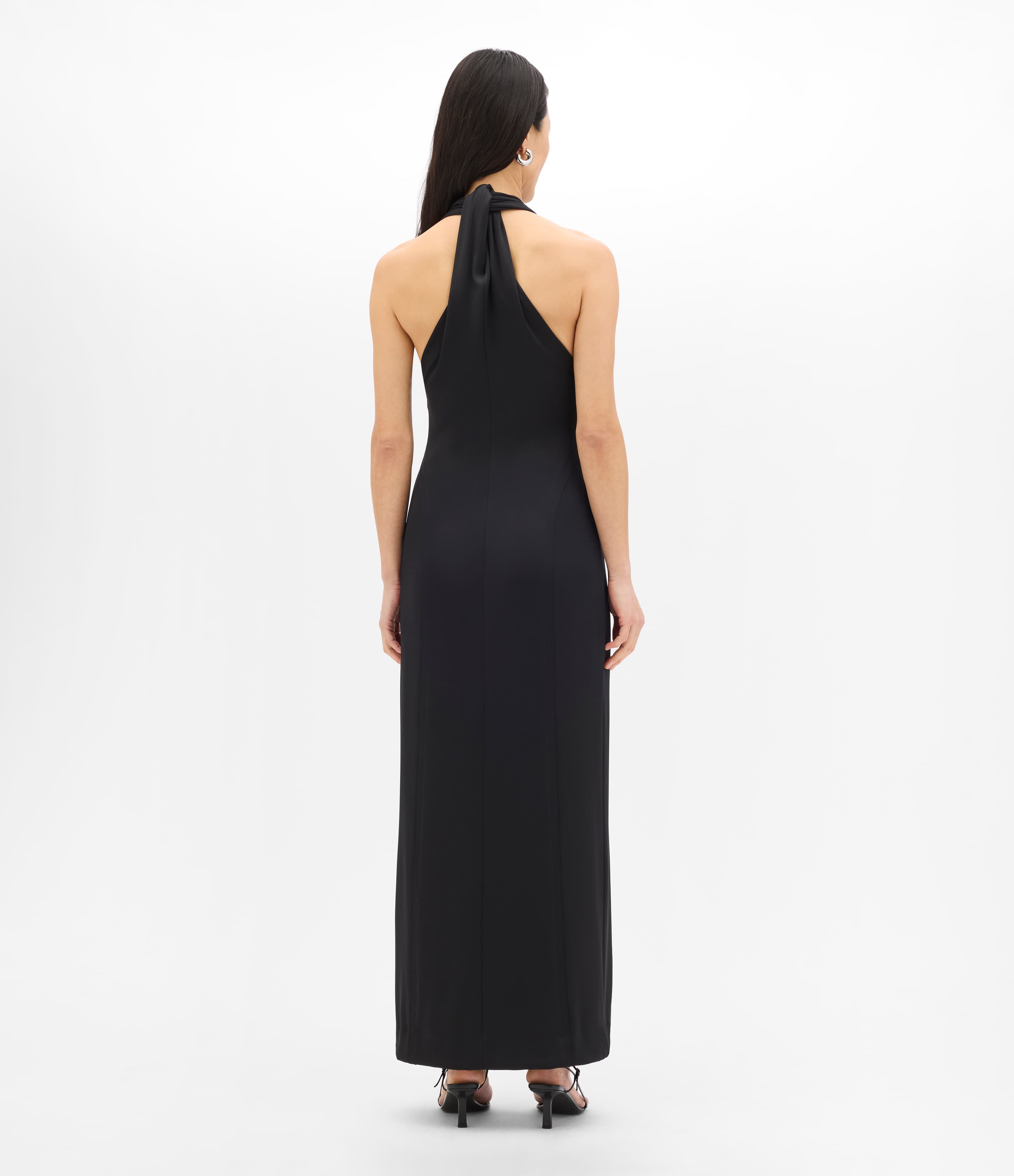 Gathered Halter Dress | Black