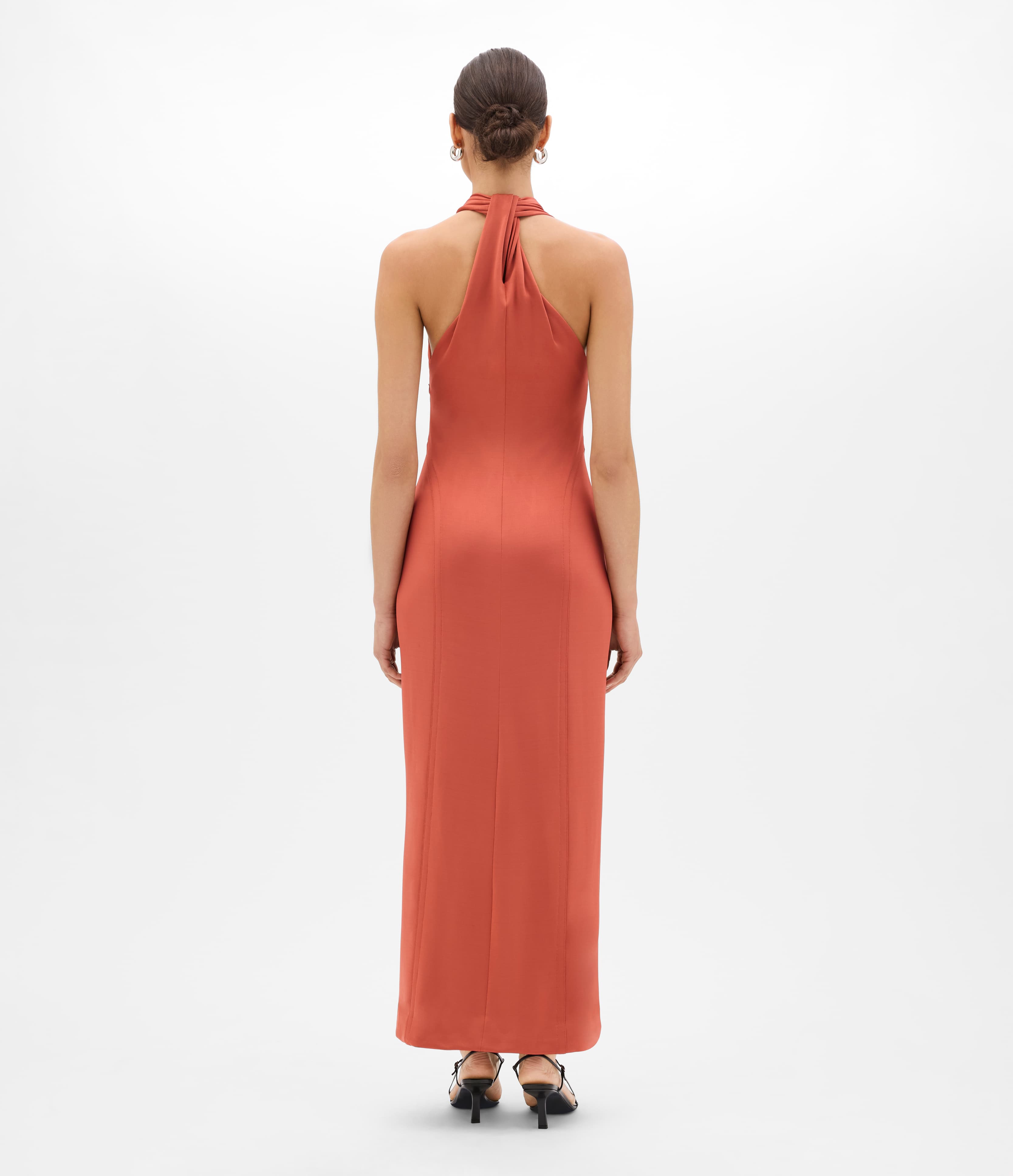 Gathered Halter Dress | Persimmon