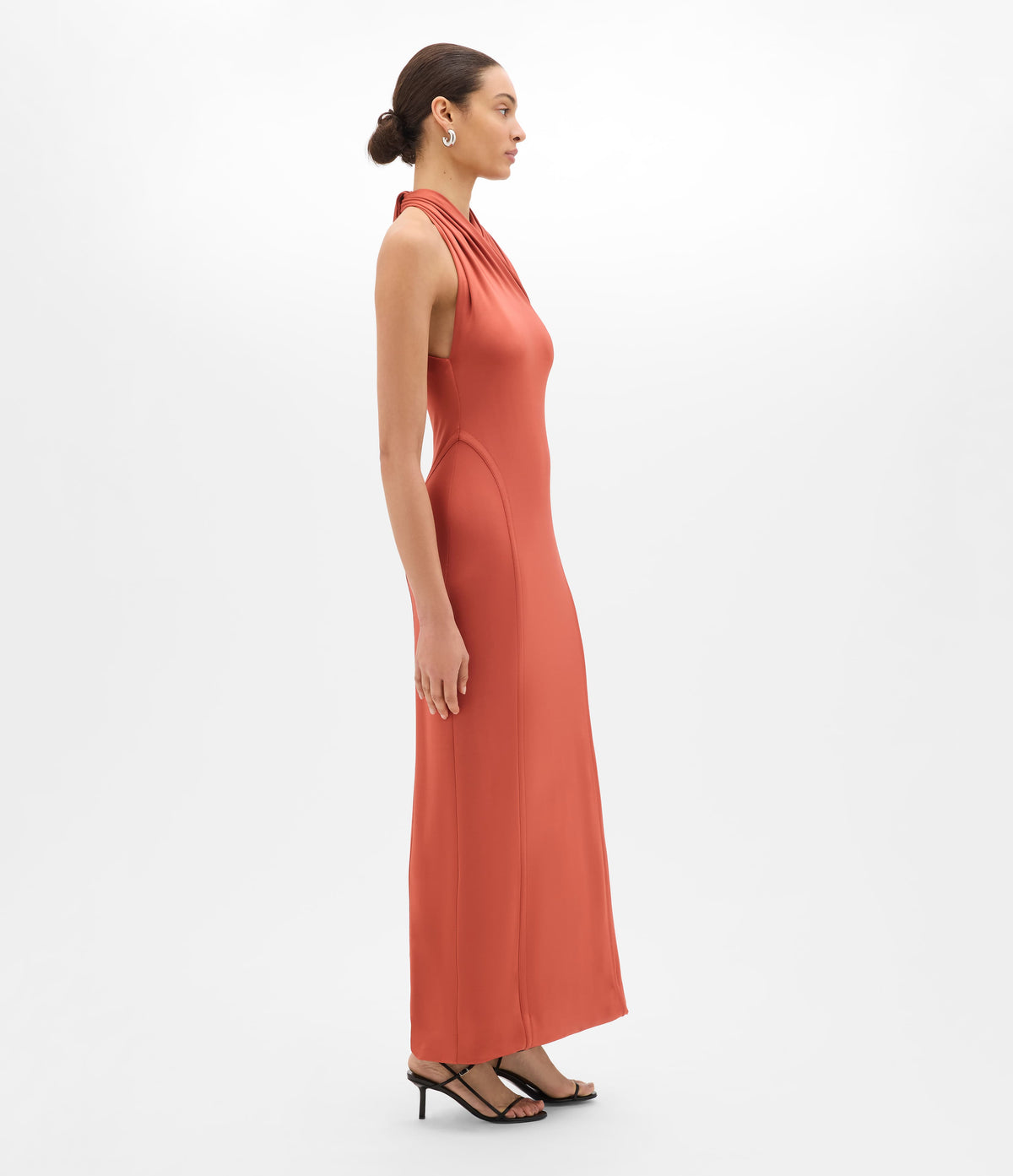 Gathered Halter Dress | Persimmon