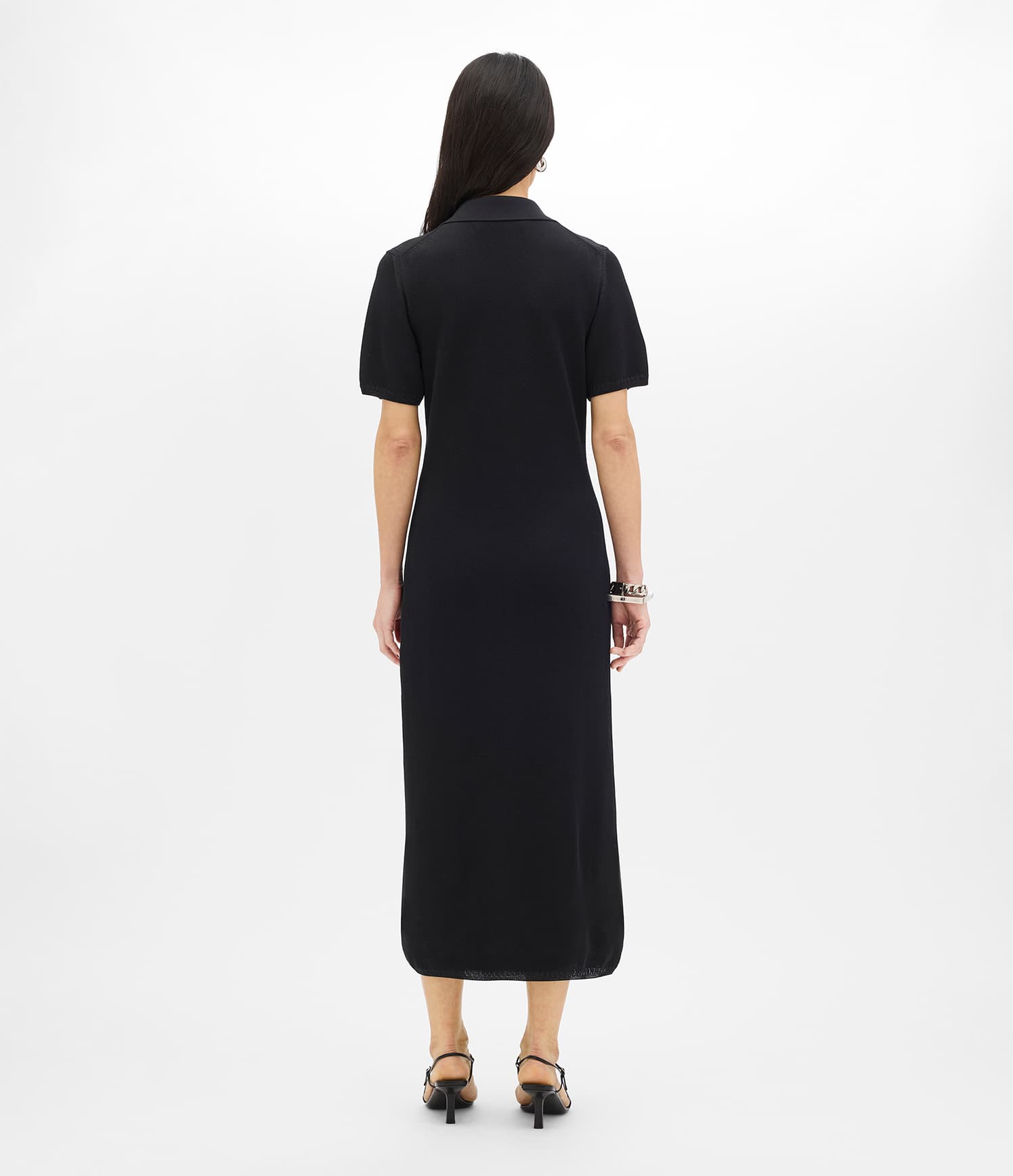 Pique Polo Dress | Black