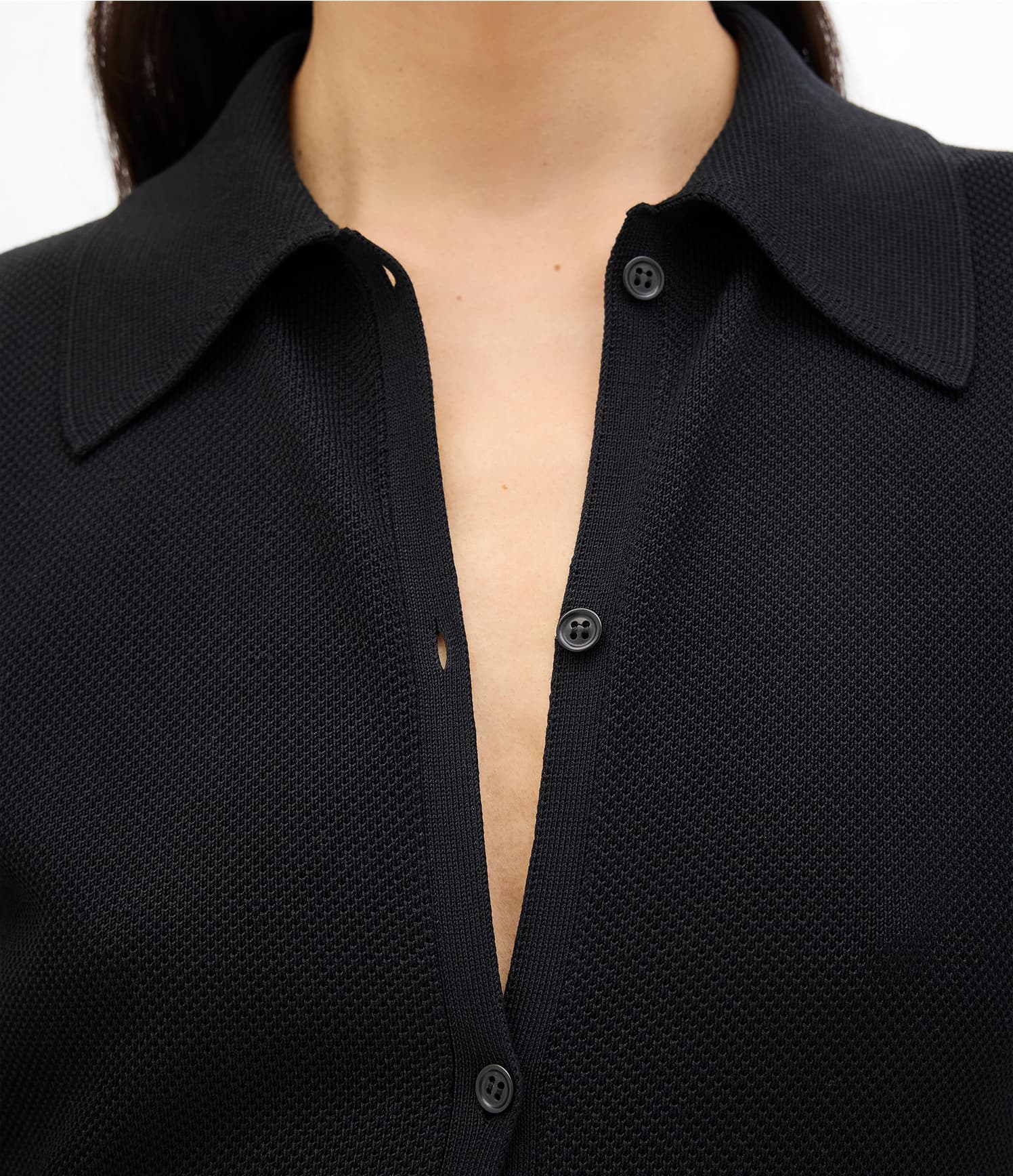Pique Polo Dress | Black