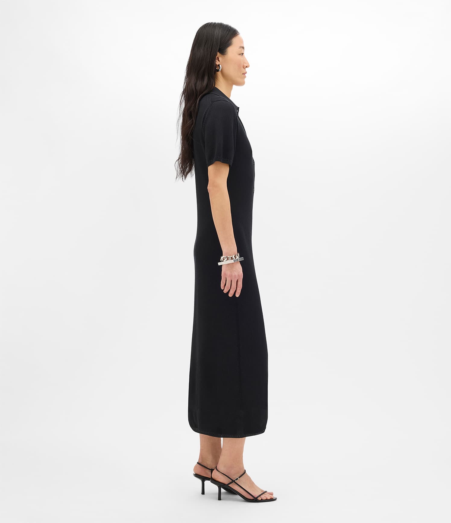 Pique Polo Dress | Black