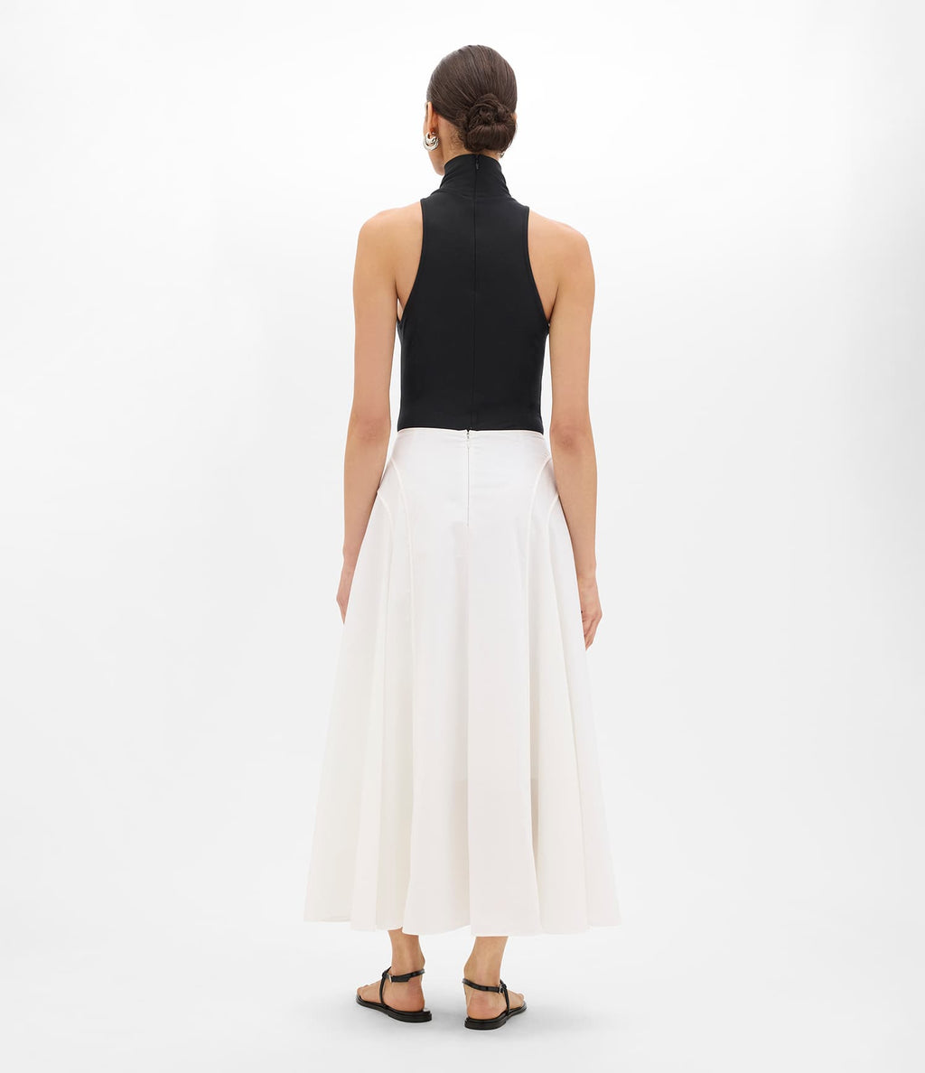 Seamed Full Skirt | White