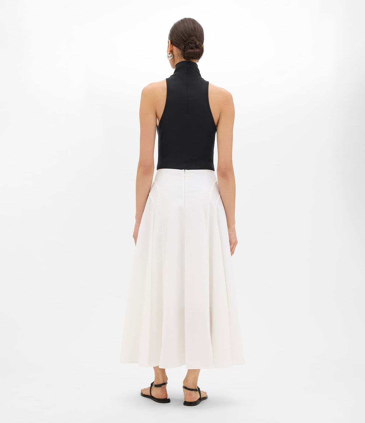 Seamed Full Skirt | White