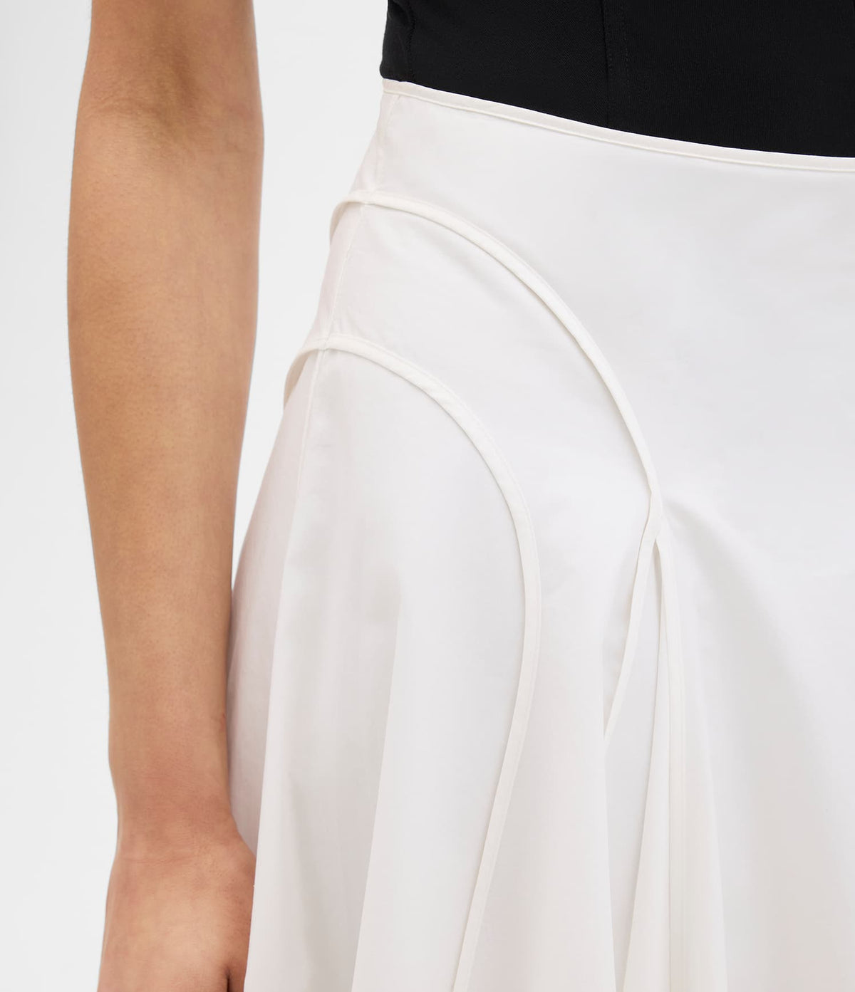 Seamed Full Skirt | White