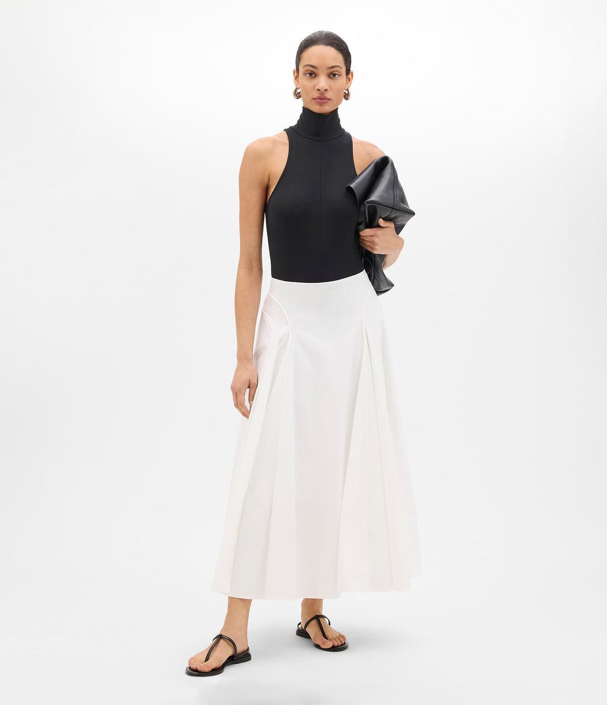 Seamed Full Skirt | White