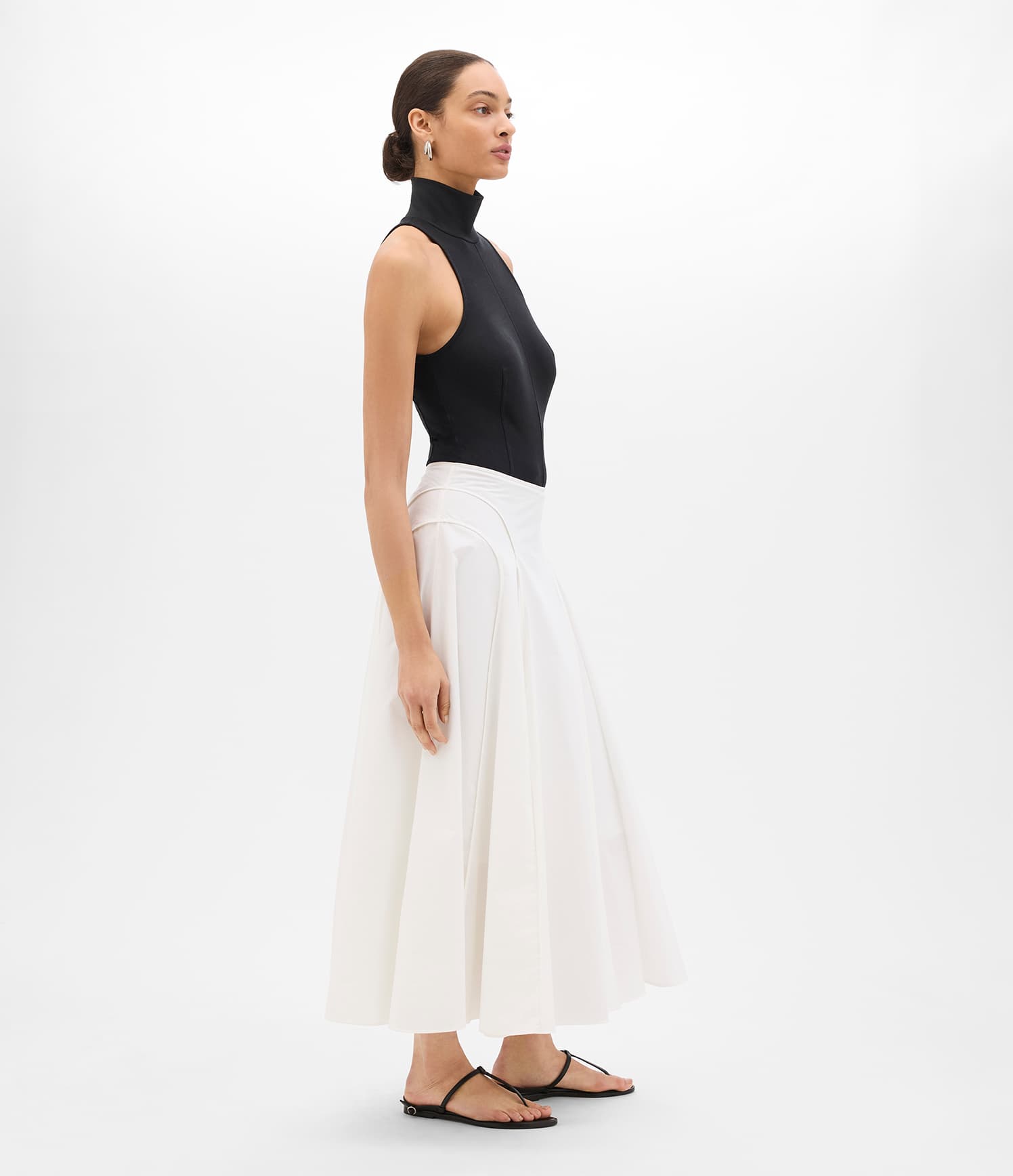 Seamed Full Skirt | White