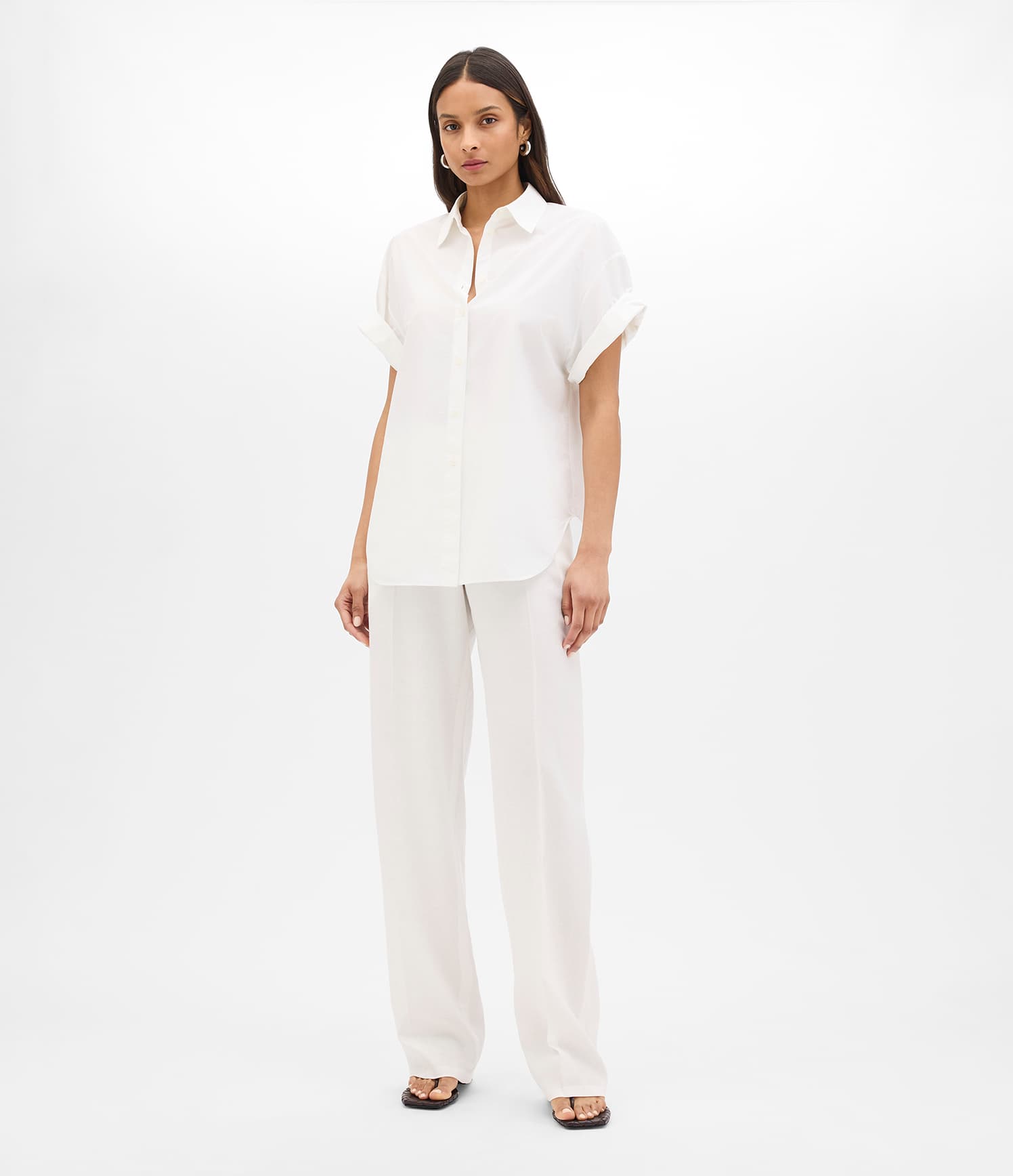 Poplin Short Sleeve Shirt | White
