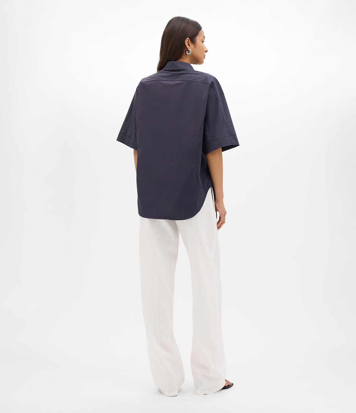 Poplin Short Sleeve Shirt | Midnight