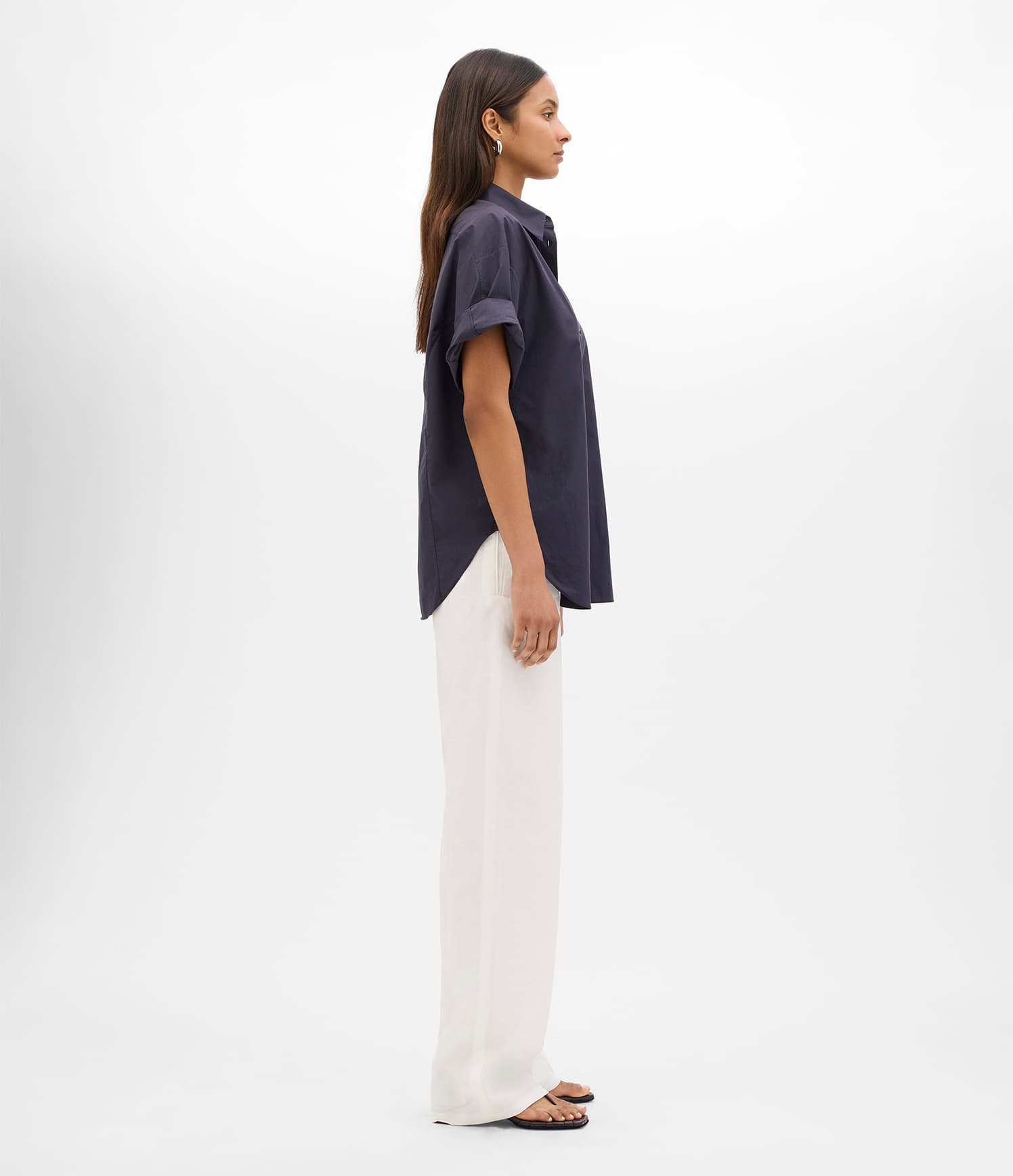 Poplin Short Sleeve Shirt | Midnight