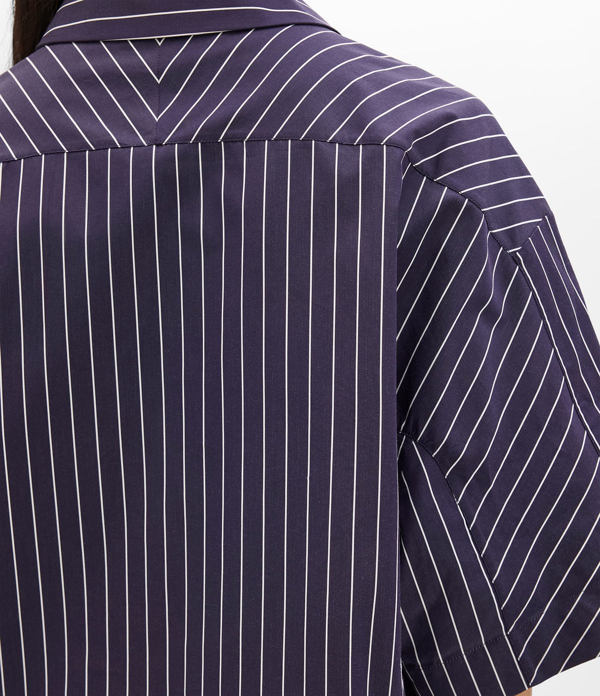 Short Sleeve Shirt | Navy/White Stripe