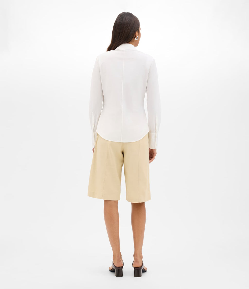 Poplin Bias Shirt | White