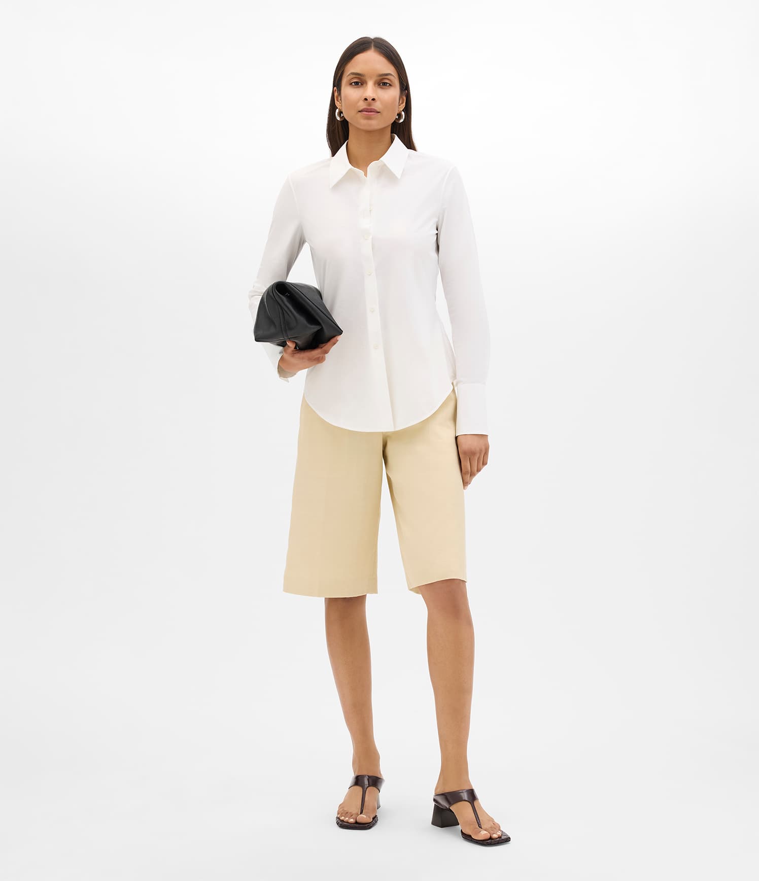 Poplin Bias Shirt | White