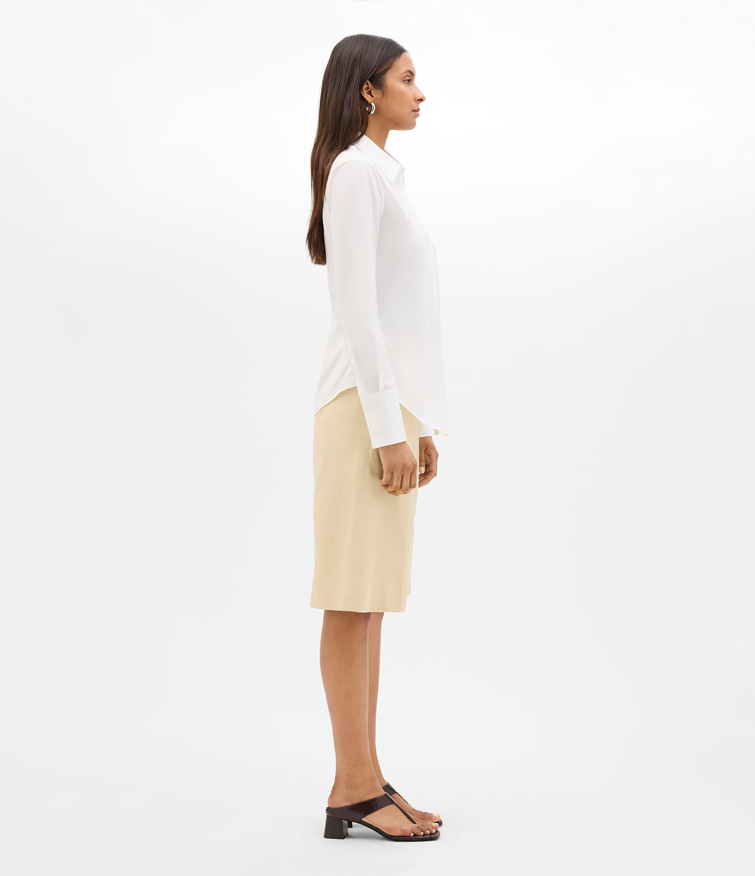 Poplin Bias Shirt | White