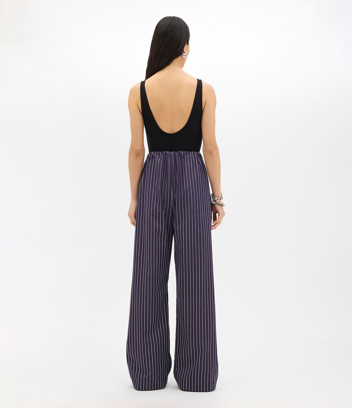 Drawcord Pant | Navy/White Stripe