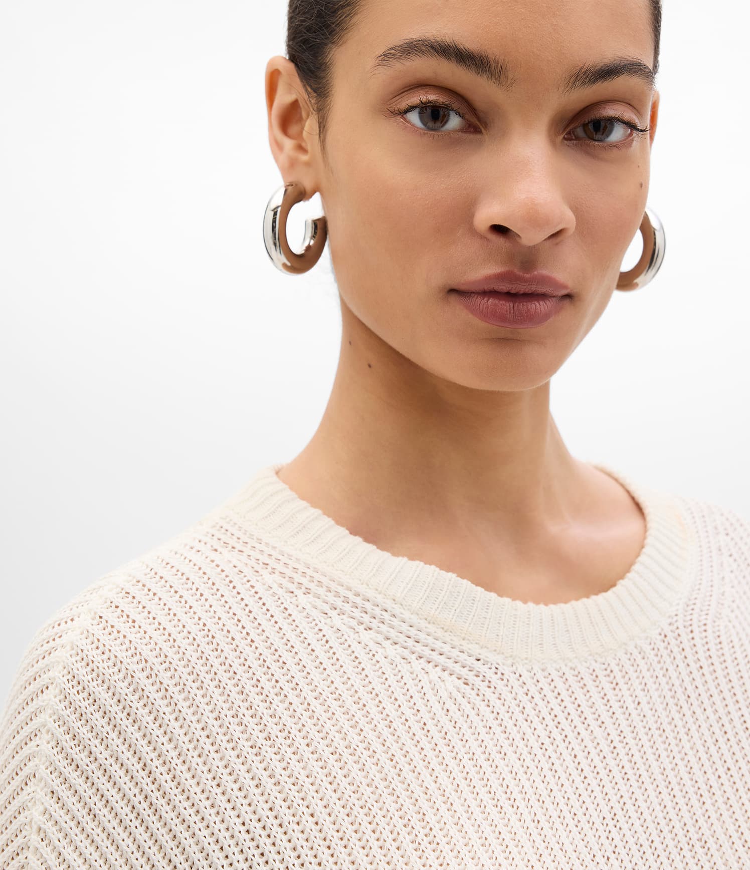 Draped Crew Knit | Off White