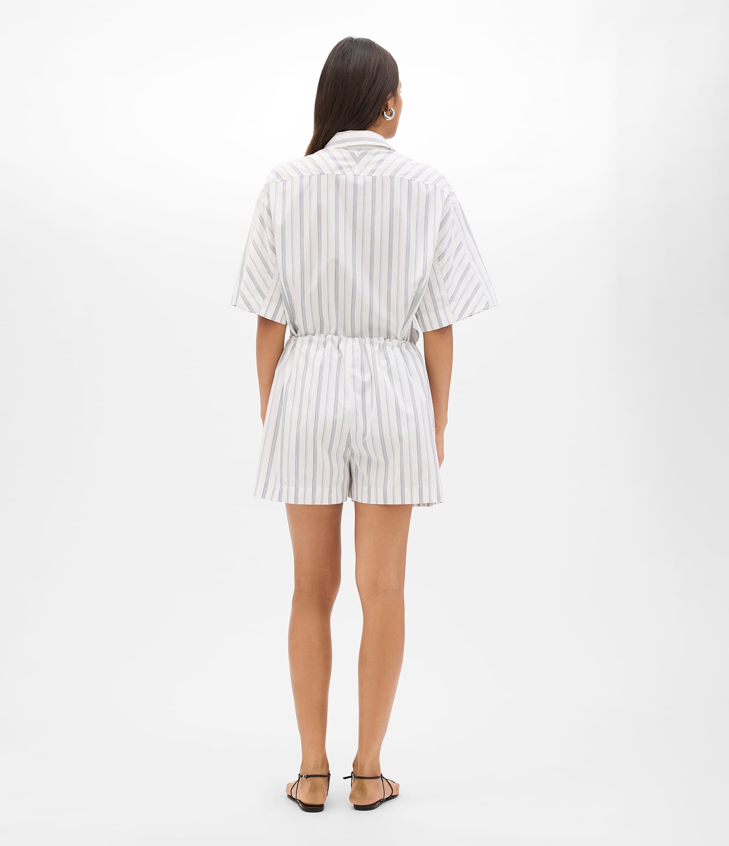 Drawcord Short | White/Navy Stripe