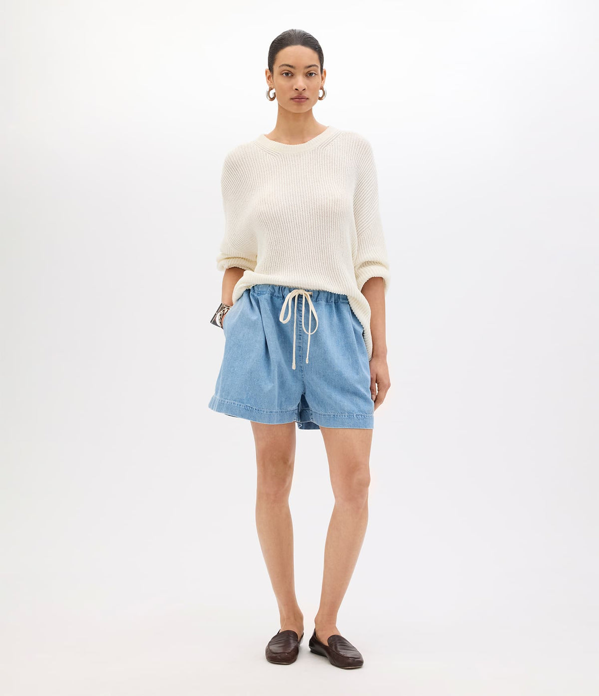 Draped Crew Knit | Off White