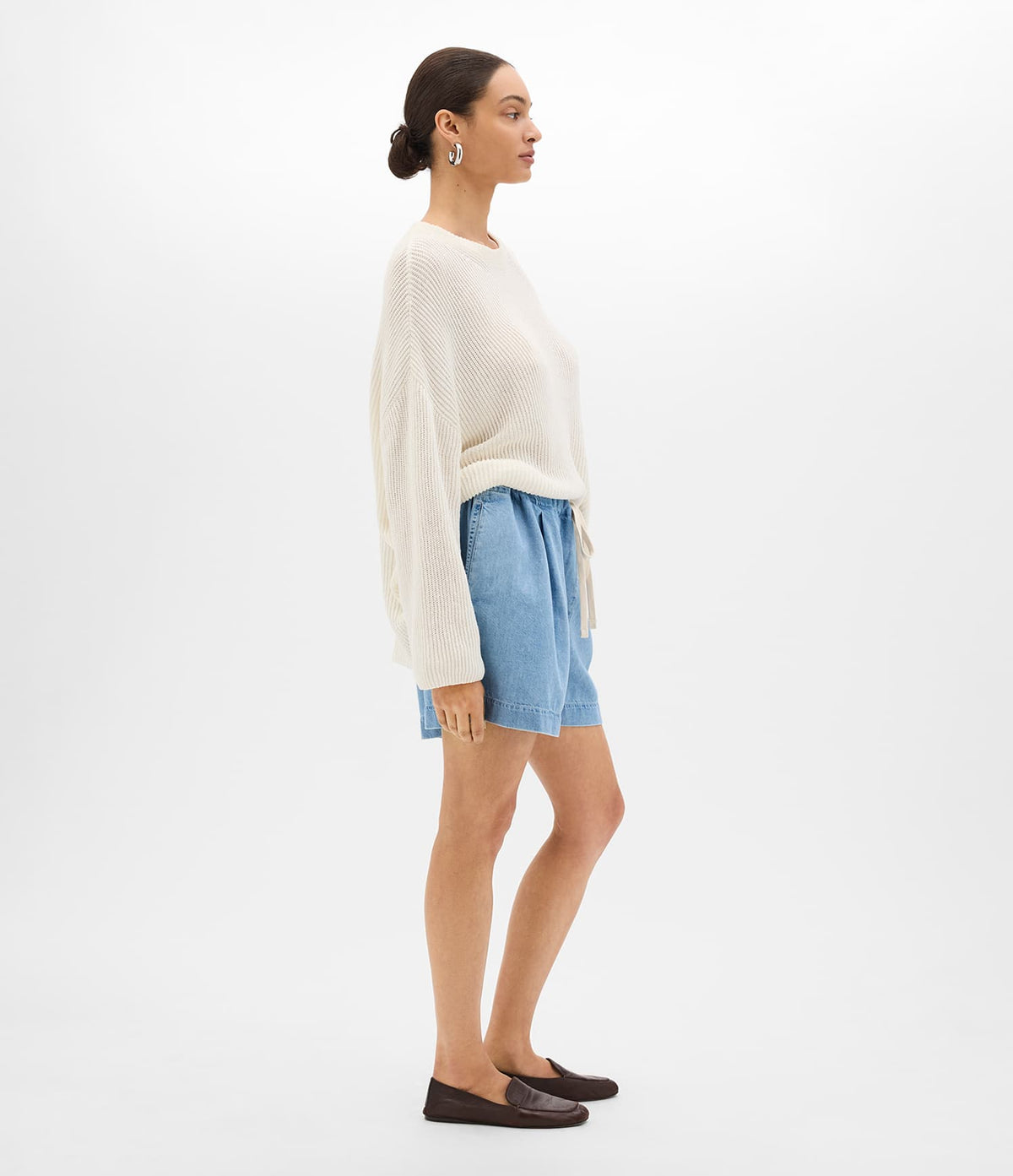 Draped Crew Knit | Off White