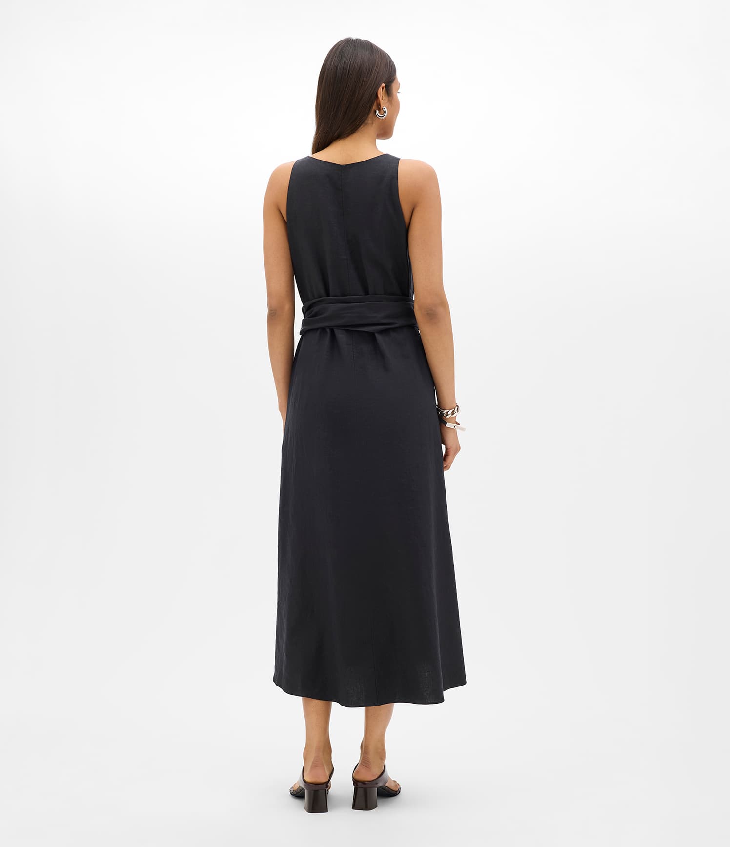 Sarong Linen Dress | Black