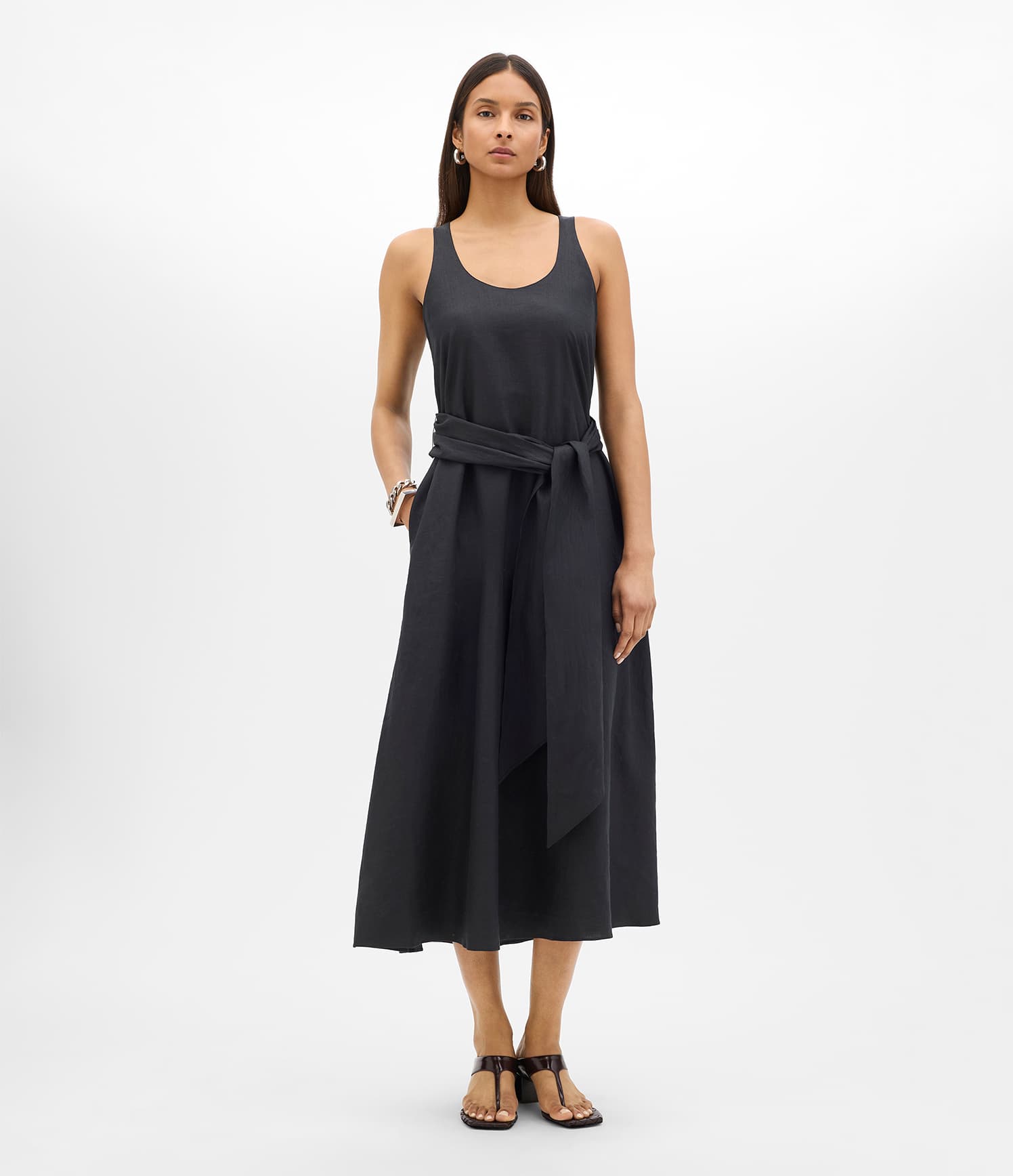 Sarong Linen Dress | Black