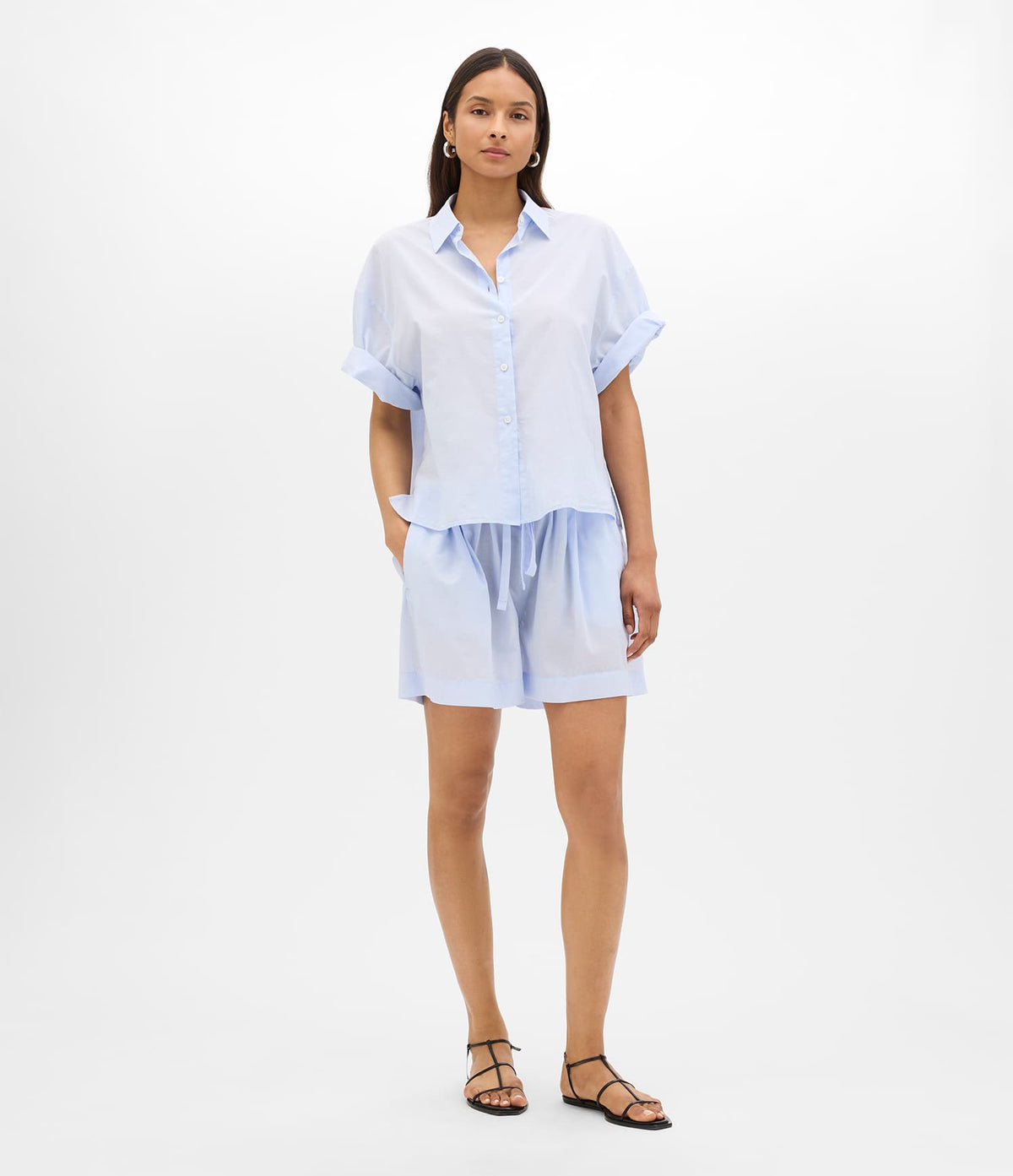 Voile Short Sleeve Shirt | Sky