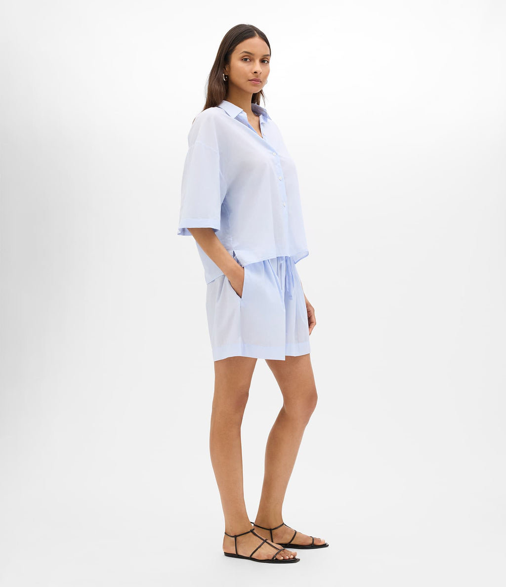Voile Drawcord Short | Sky