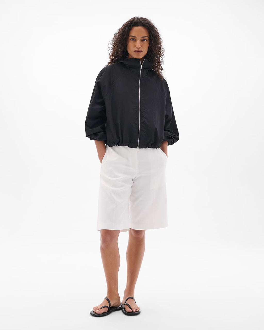 Recycled Nylon Short Blouson | Black