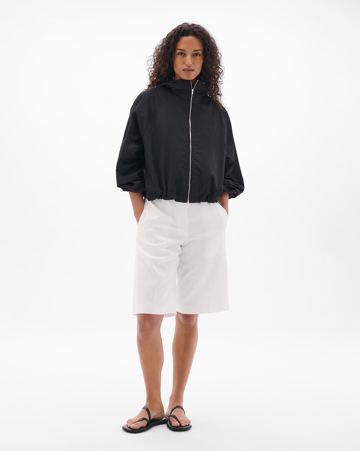 Recycled Nylon Short Blouson | Black
