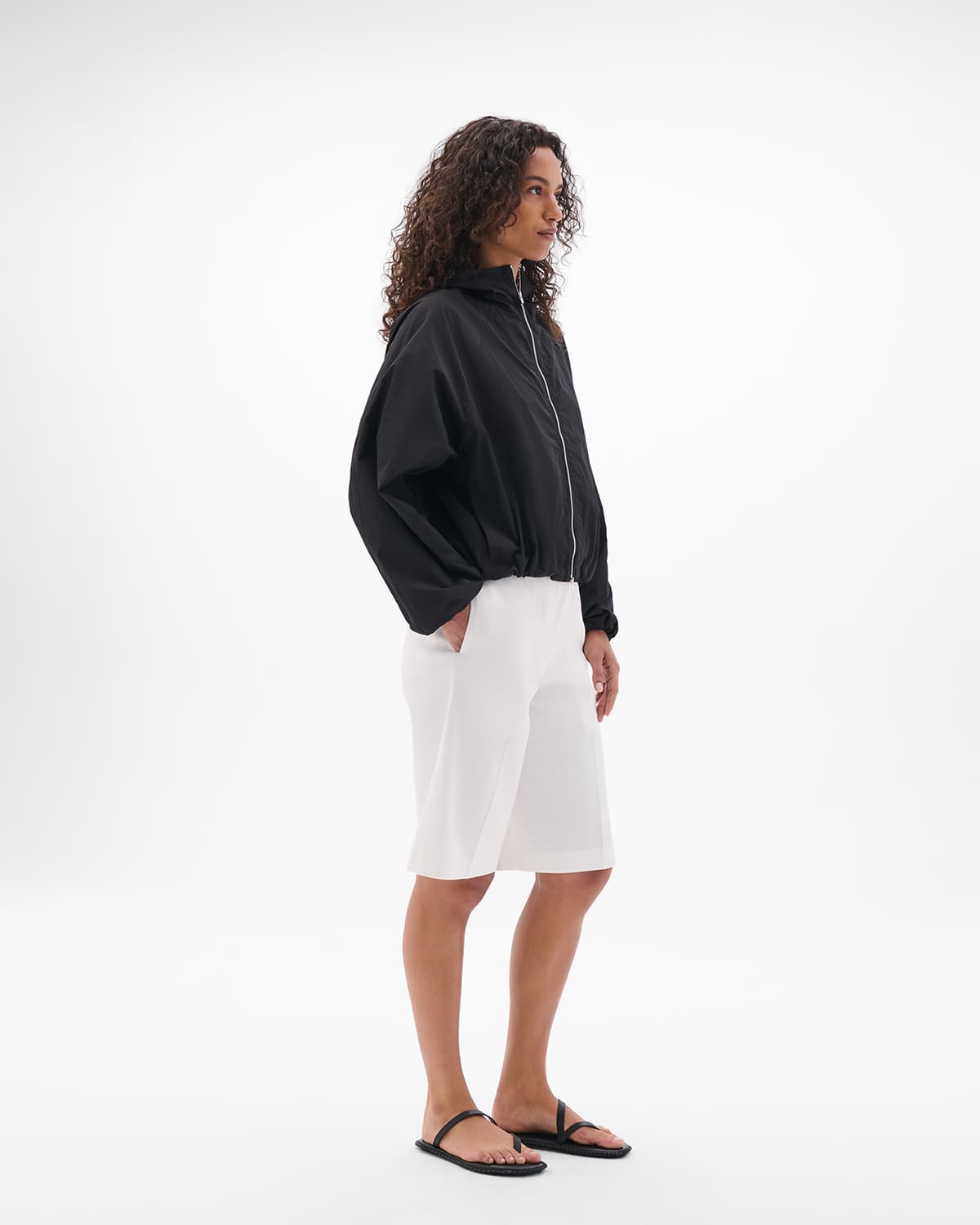 Recycled Nylon Short Blouson | Black