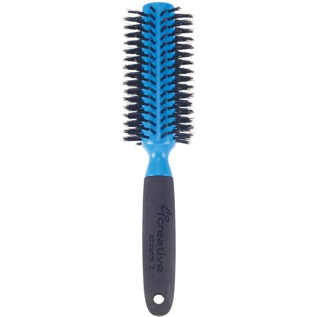 Azzurro Wood  Barrel Round Boar Bristle Hair Brush
