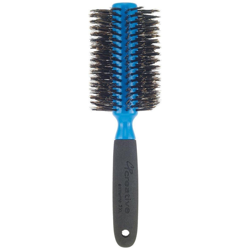 Azzurro Wood  Barrel Round Boar Bristle Hair Brush
