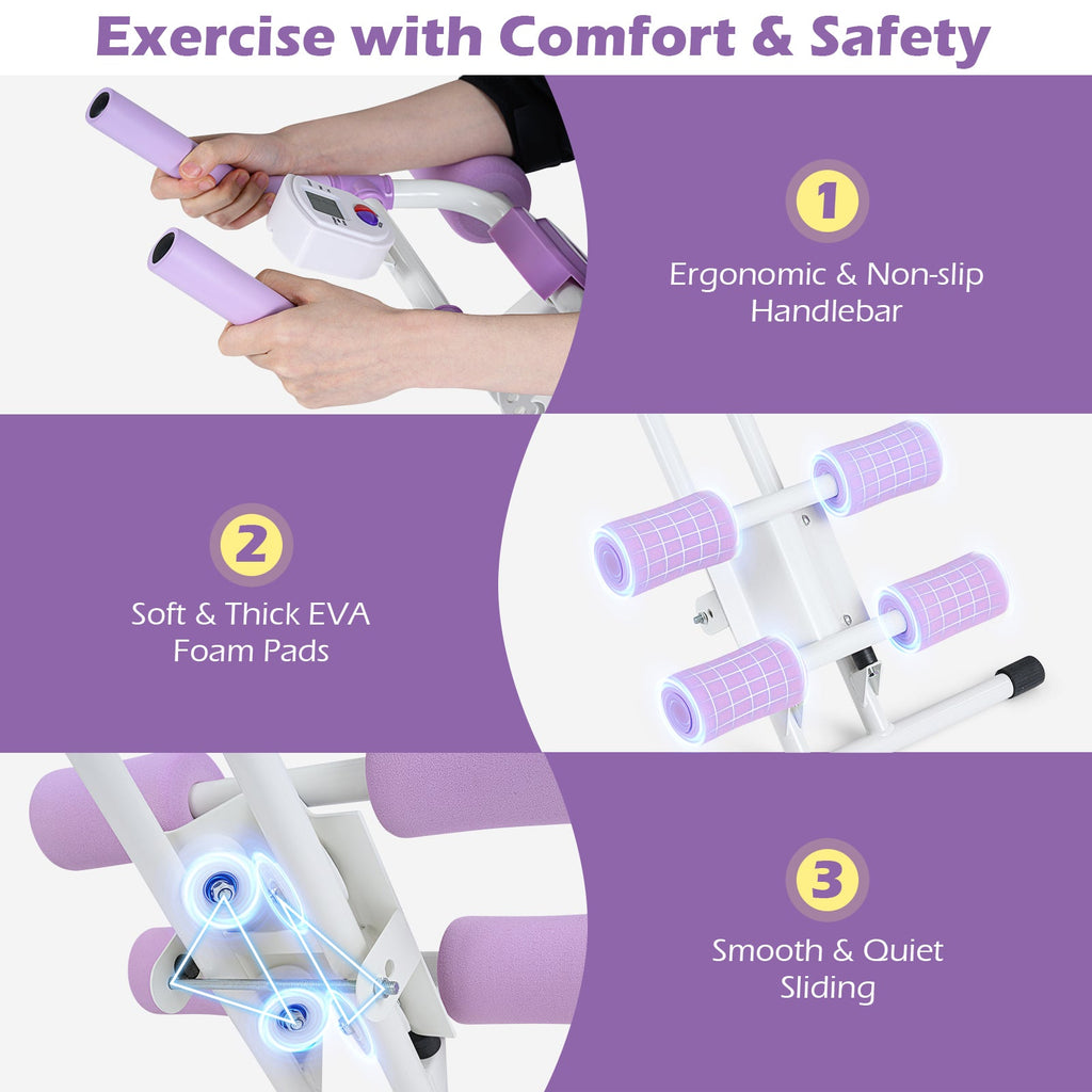 Ab Workout Equipment Foldable Abdominal Trainer Adjustable Ab Machine