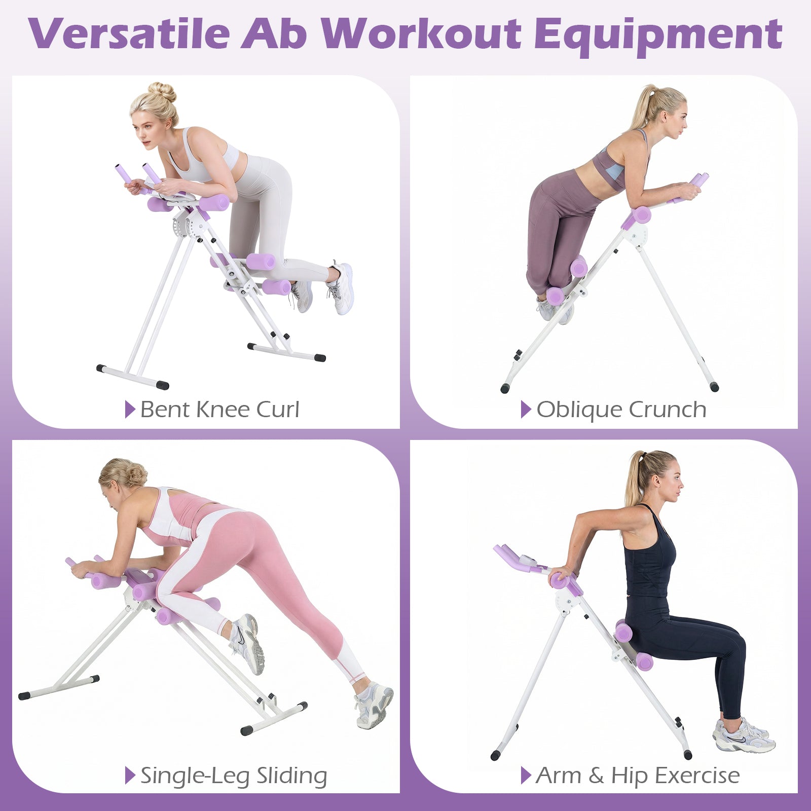 Ab Workout Equipment Foldable Abdominal Trainer Adjustable Ab Machine