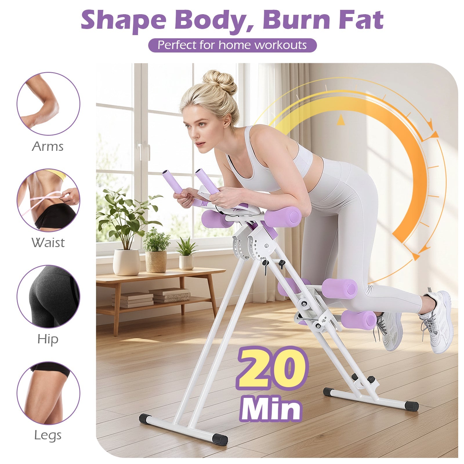 Ab Workout Equipment Foldable Abdominal Trainer Adjustable Ab Machine