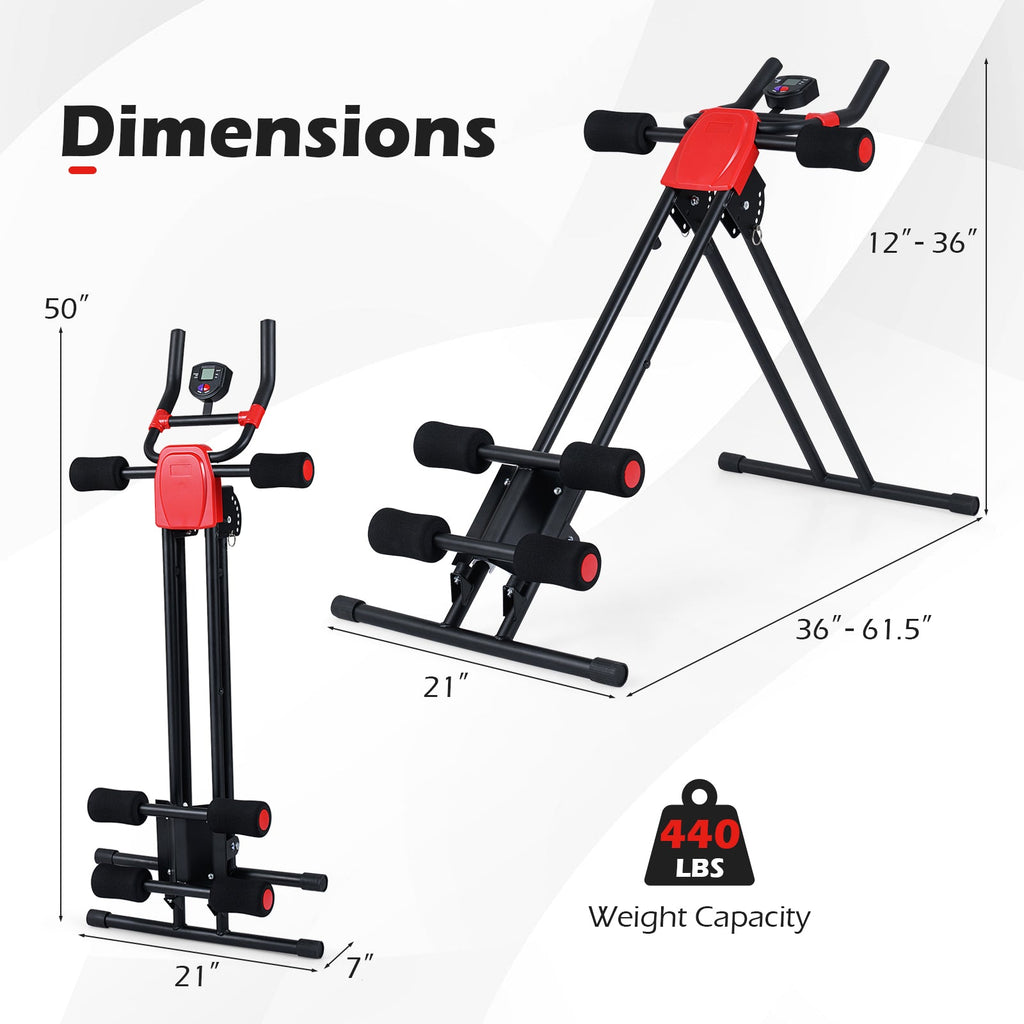 Ab Workout Equipment Foldable Abdominal Trainer Adjustable Ab Machine