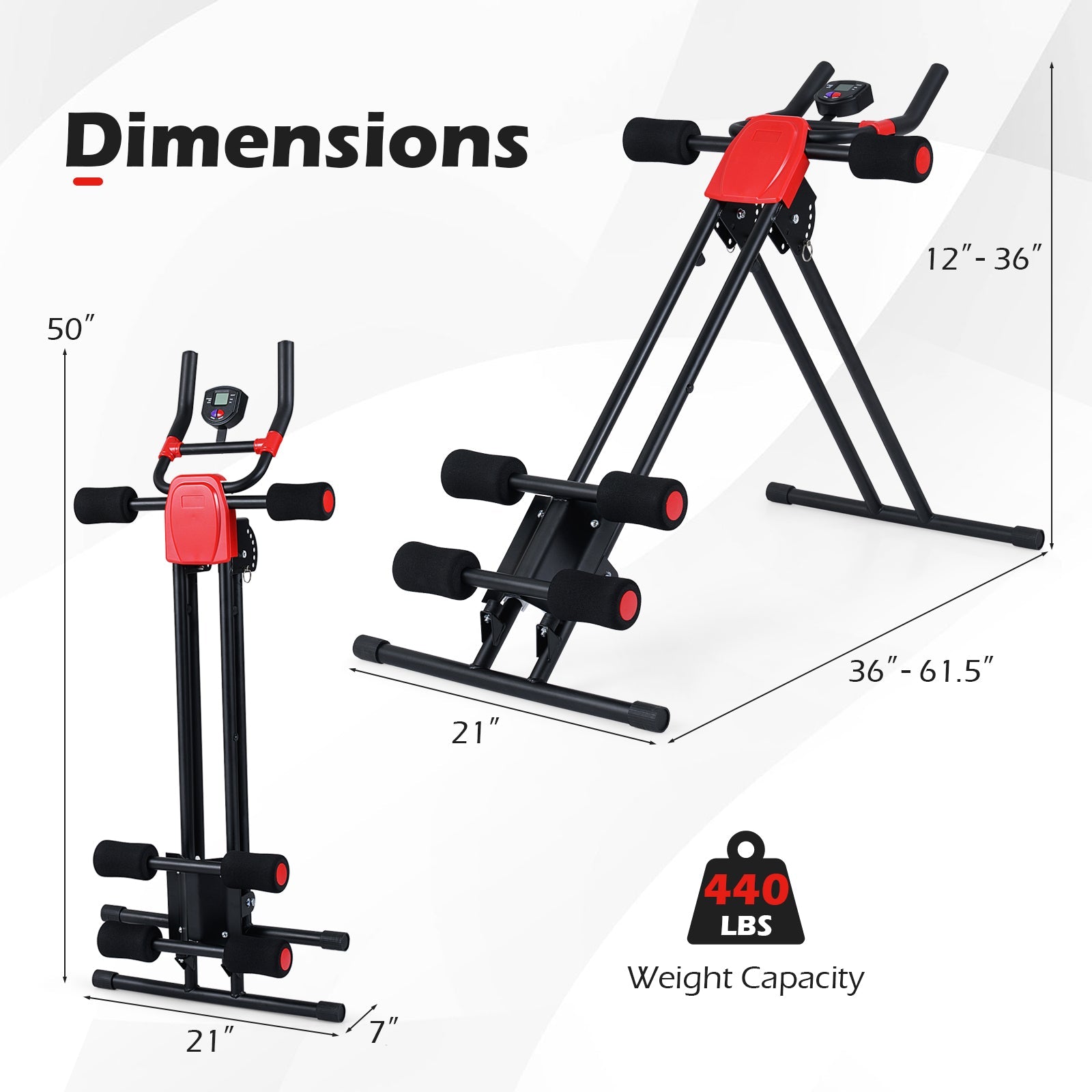 Ab Workout Equipment Foldable Abdominal Trainer Adjustable Ab Machine