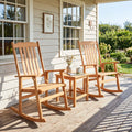 Acacia Wood Oversized Rocking Chair with High Back