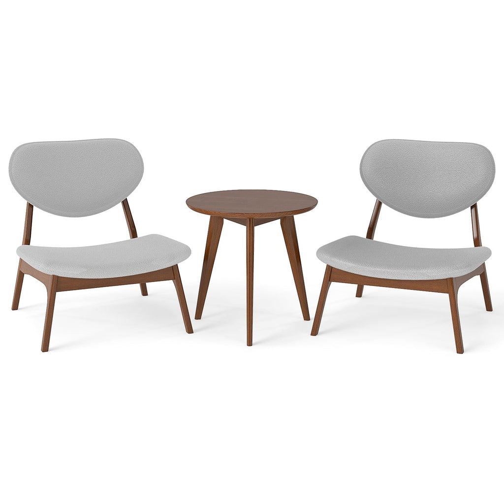 Accent Chairs Set of 2 with Side Table and Solid Wood Frame