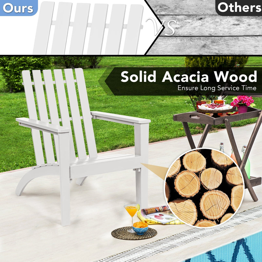 Outdoor Durable Patio Acacia Wood Adirondack Lounge Armchair