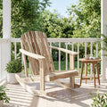 Adirondack Rocking Chair with Slatted Seat and High Fanned Back-Natural
