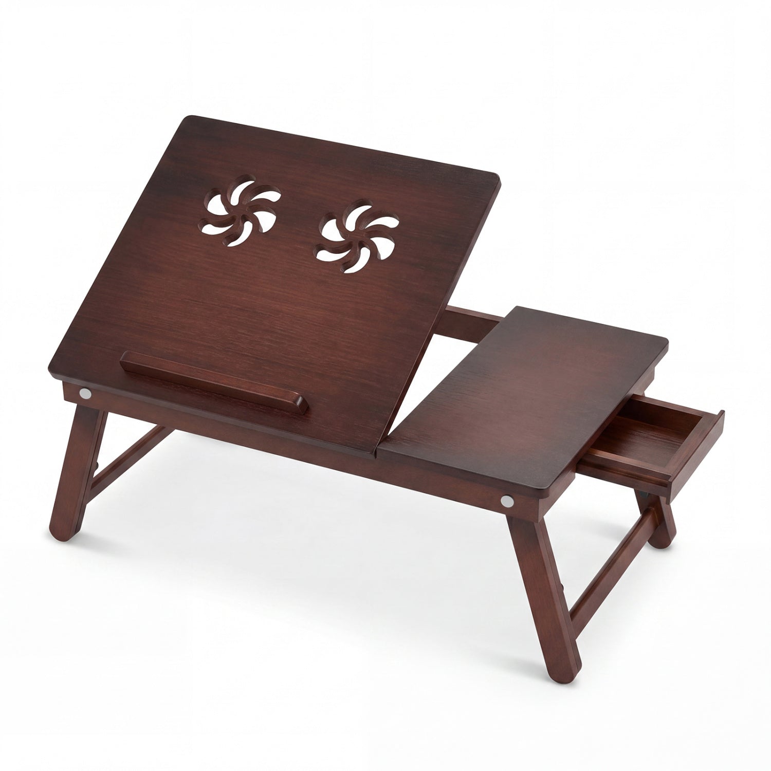 Adjustable Bamboo Laptop Desk with Tilting Top